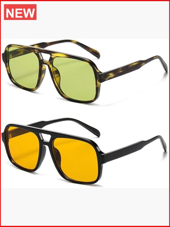 Retro Aviator Sunglasses Women Men Trendy Classic 70s Square Vintage Shades main image 7